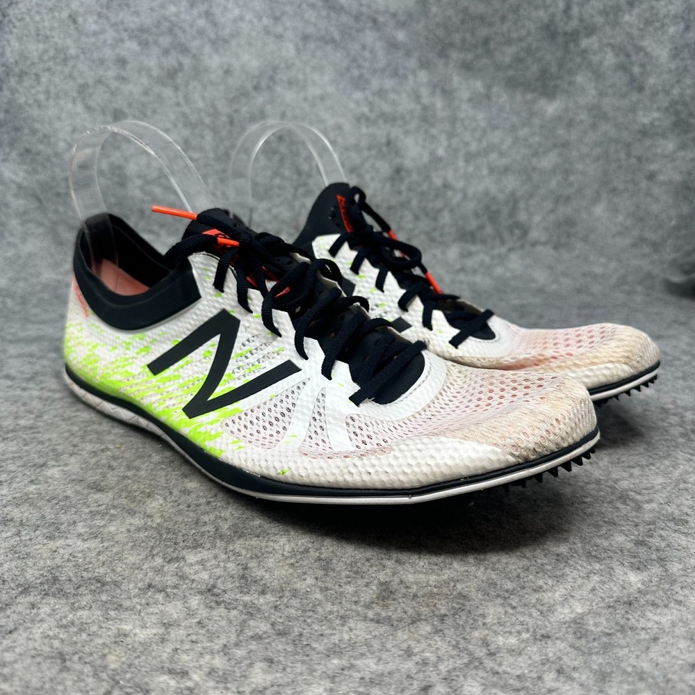 NEW BALANCE Fantom Fit Spike Racing Running Cleats Shoes Mens size 11 White
